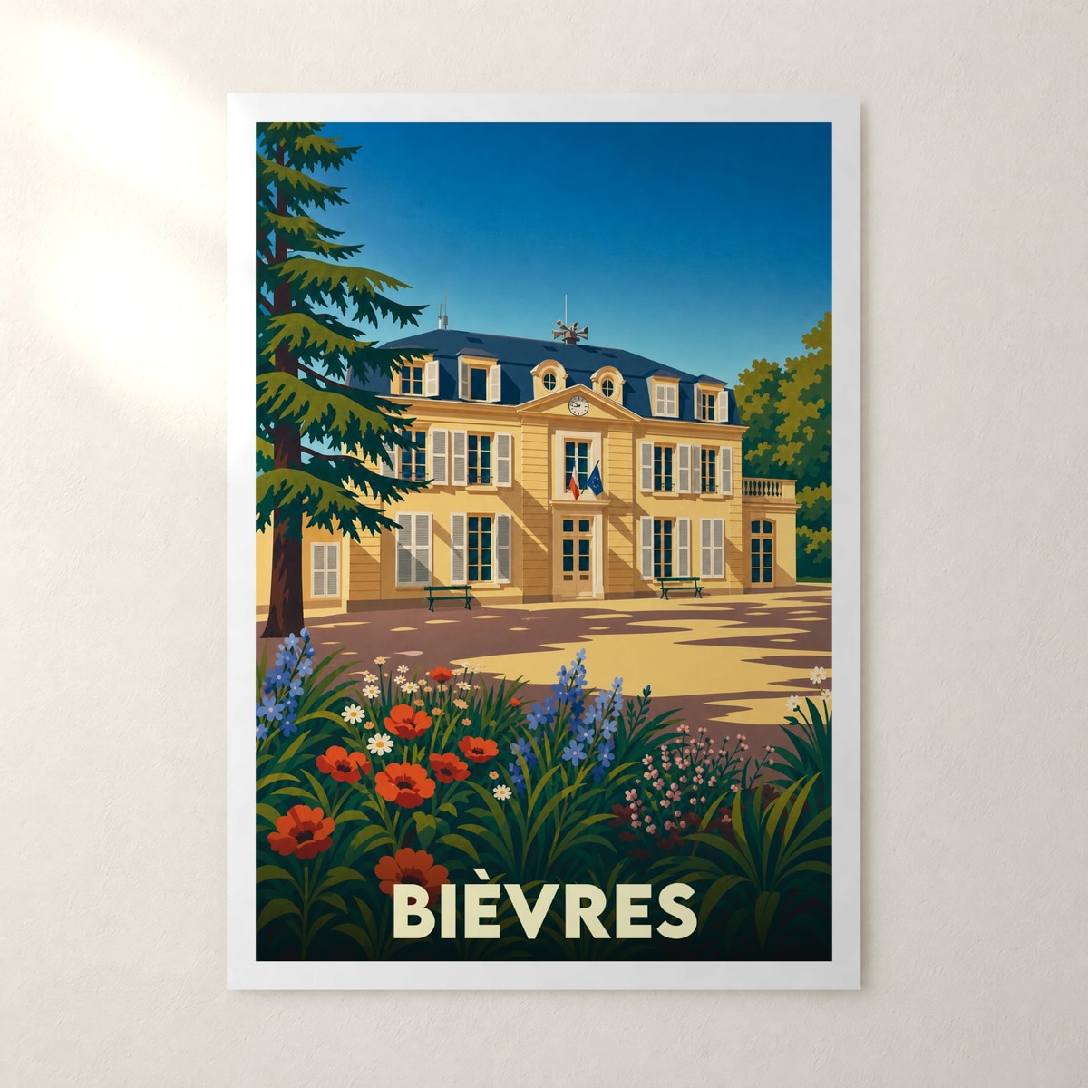 Affiche Bièvres – sans cadre, accrochée au mur