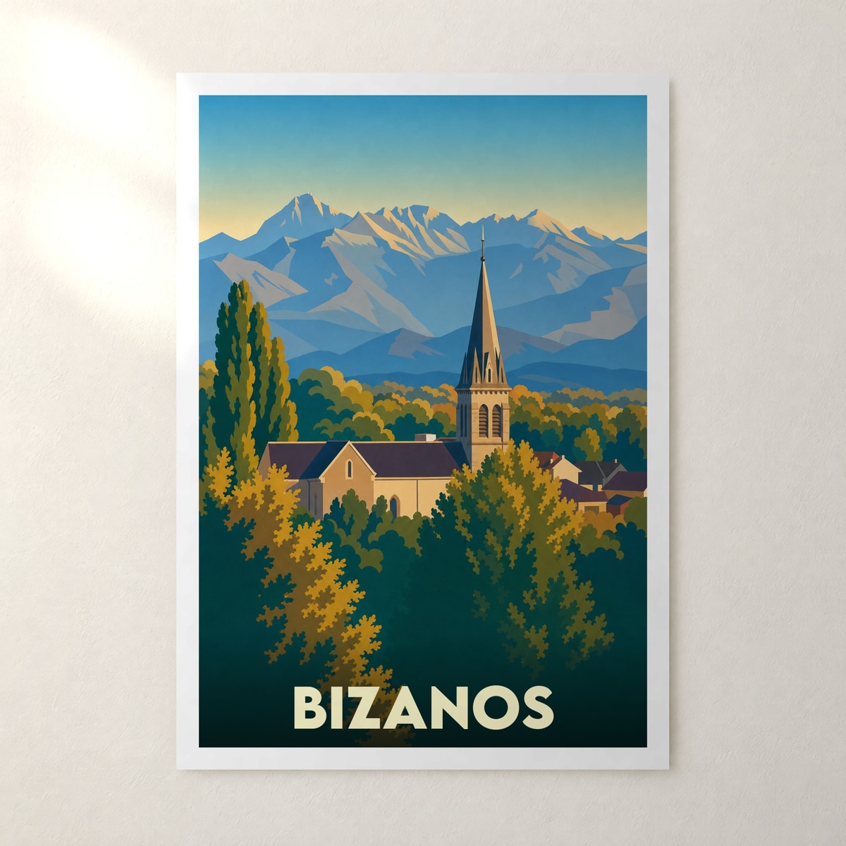 Affiche Bizanos – sans cadre, accrochée au mur
