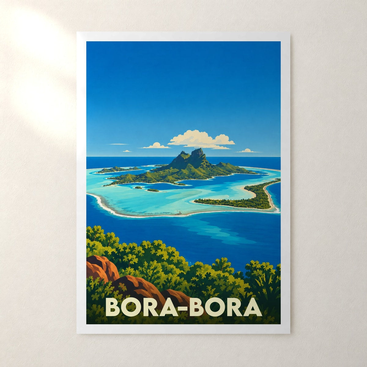 Affiche Bora-Bora – sans cadre, accrochée au mur