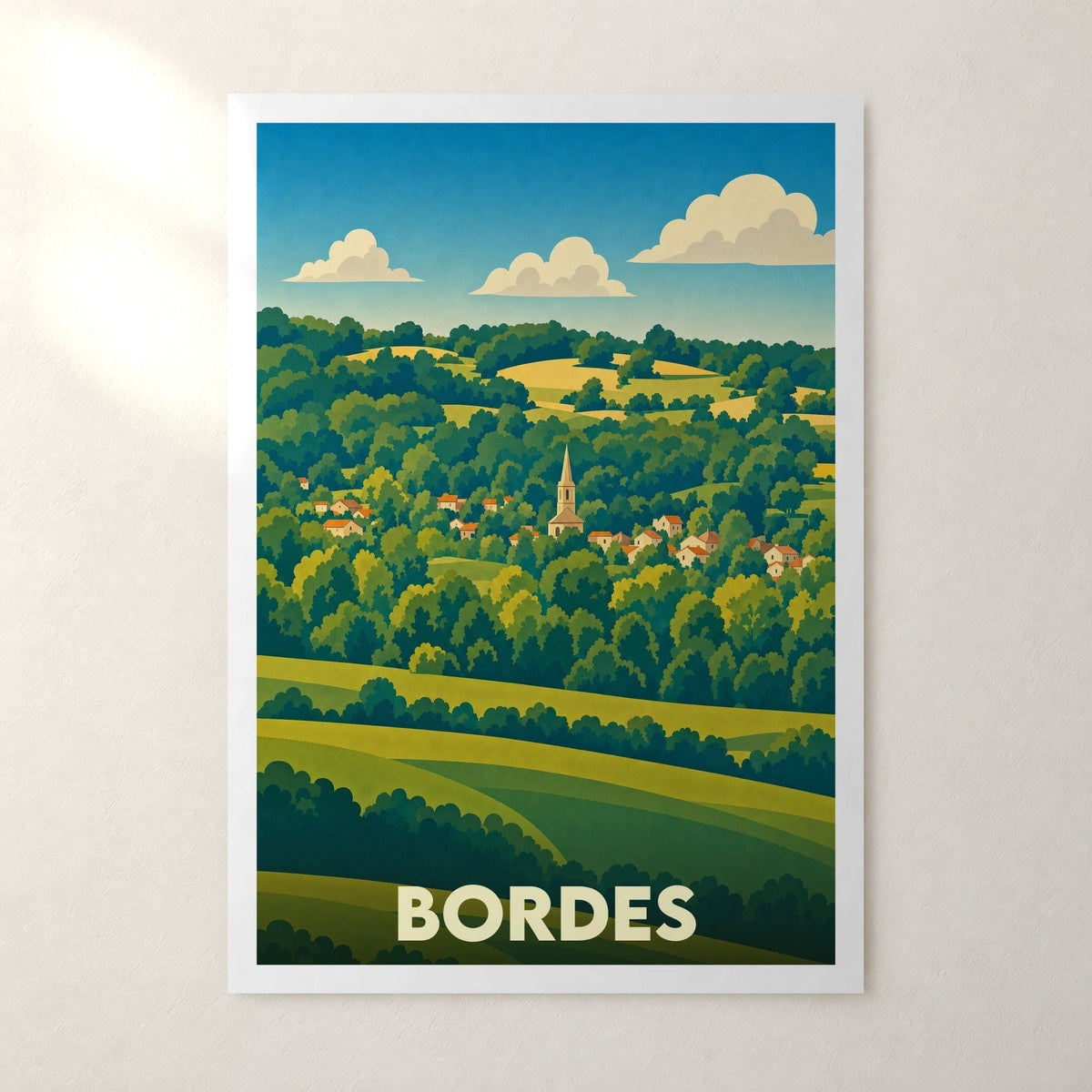 Affiche Bordes – sans cadre, accrochée au mur