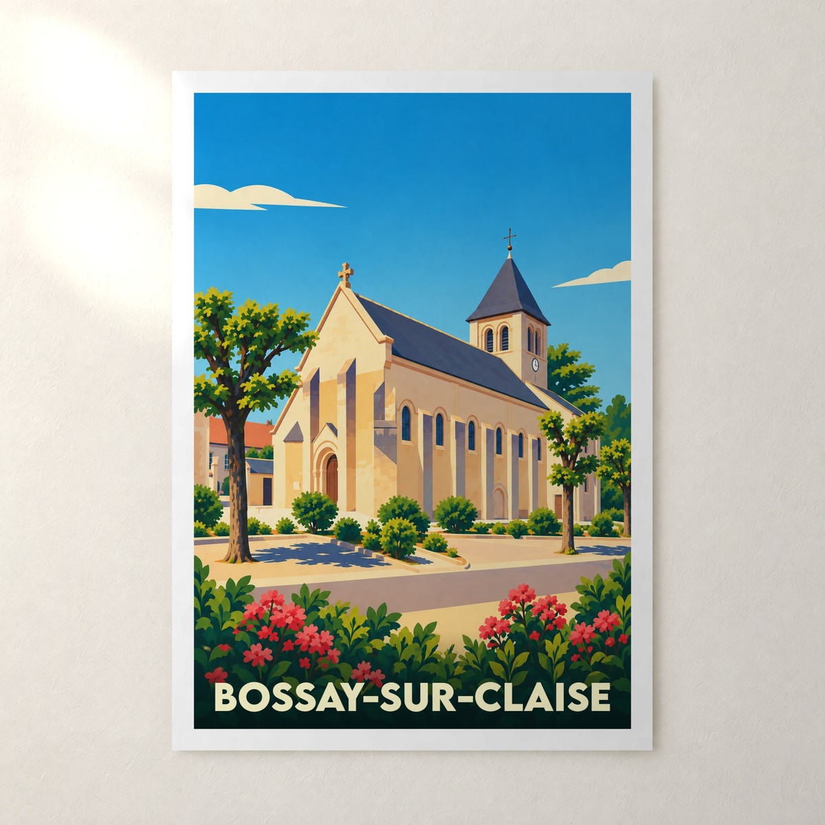 Affiche Bossay-sur-Claise – sans cadre, accrochée au mur