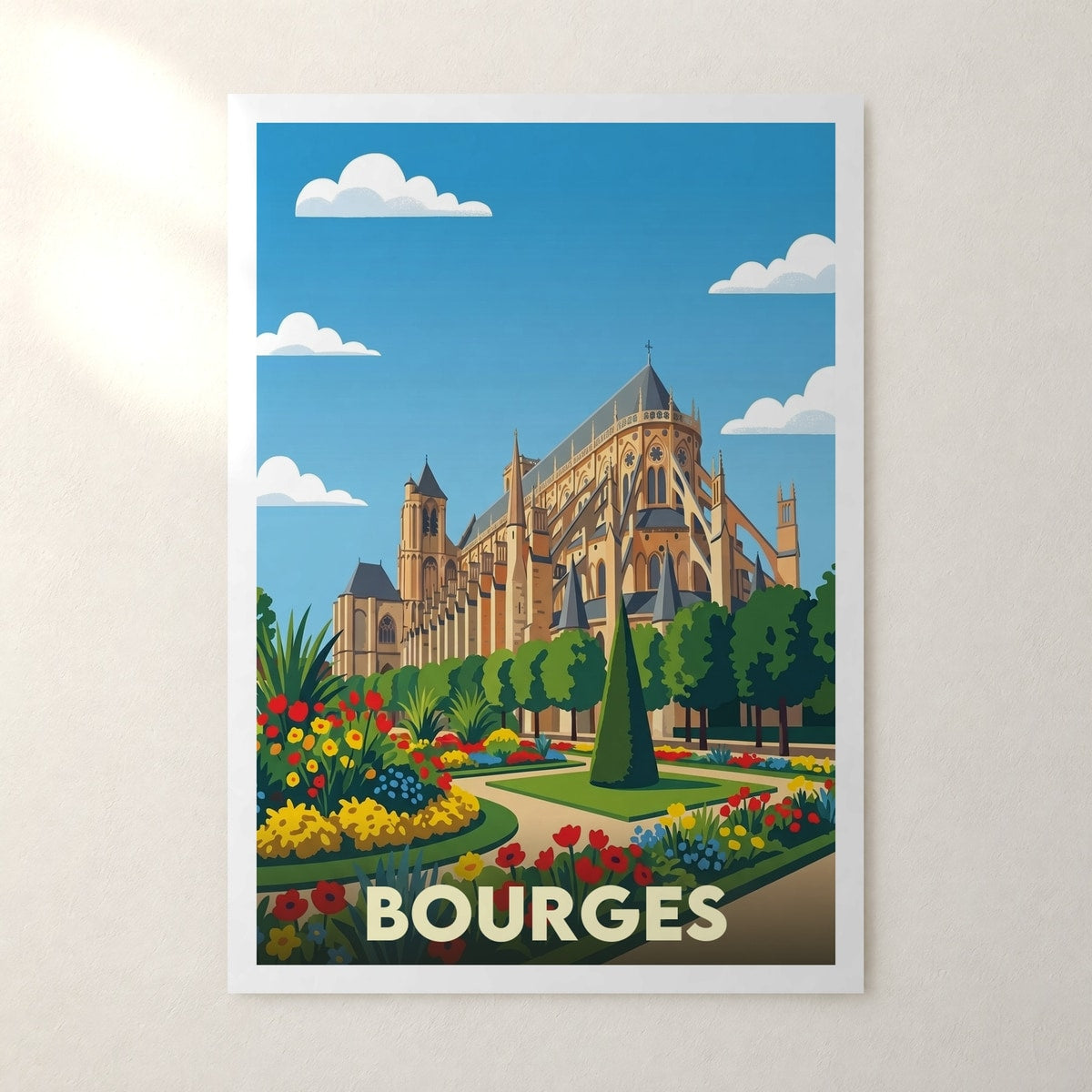 Affiche Bourges – sans cadre, accrochée au mur