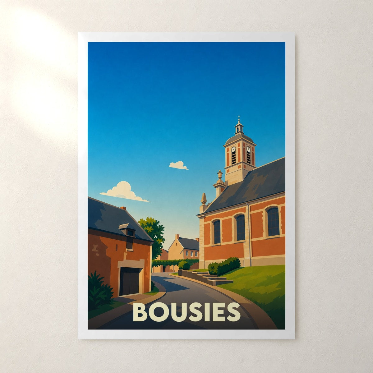 Affiche Bousies – sans cadre, accrochée au mur