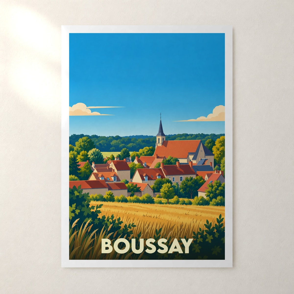 Affiche Boussay (Indre-et-Loire) – sans cadre, accrochée au mur