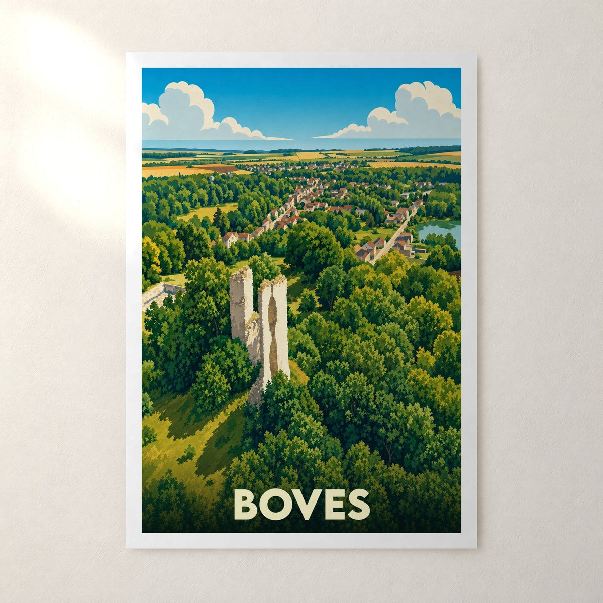 Affiche Boves – sans cadre, accrochée au mur