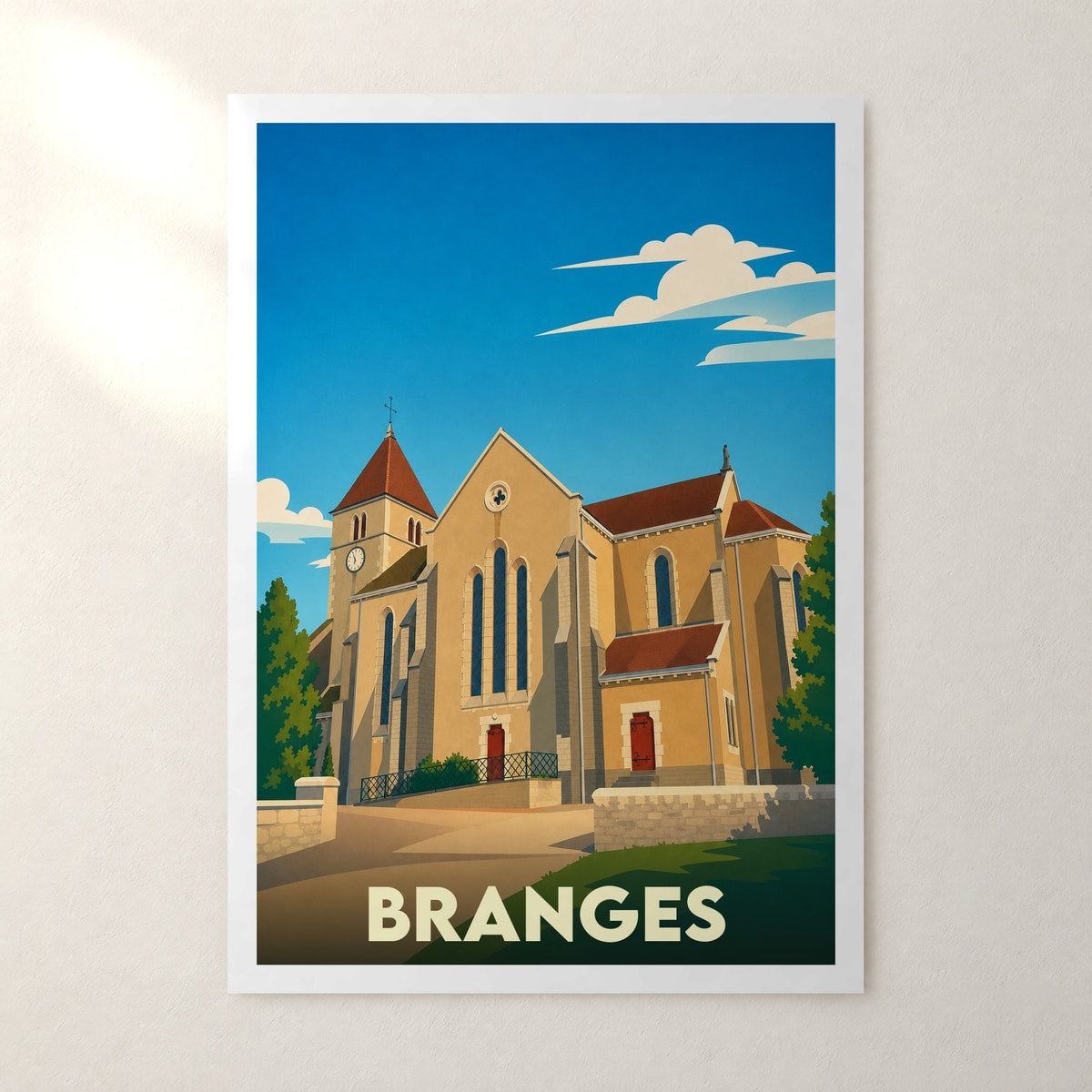Affiche Branges – sans cadre, accrochée au mur