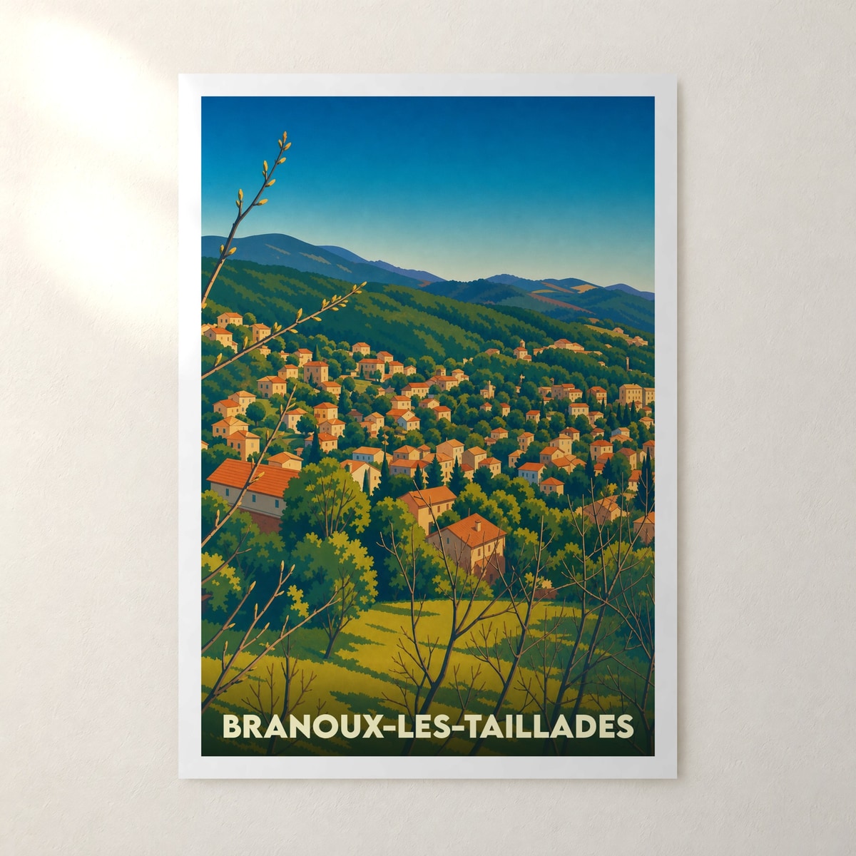 Affiche Branoux-les-Taillades – sans cadre, accrochée au mur