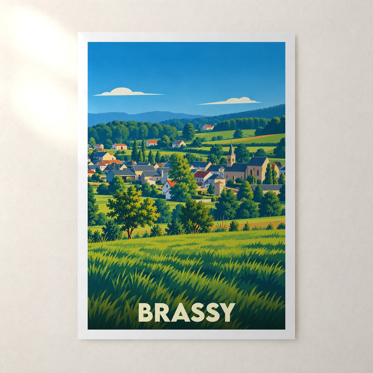 Affiche Brassy (Nièvre) – sans cadre, accrochée au mur