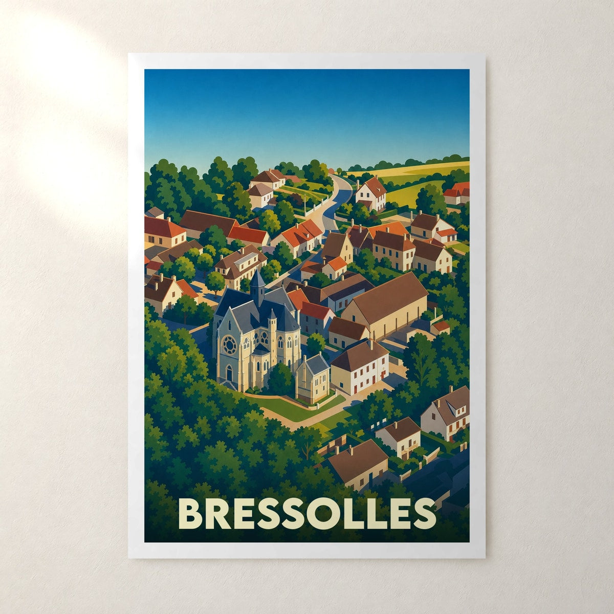 Affiche Bressolles – sans cadre, accrochée au mur