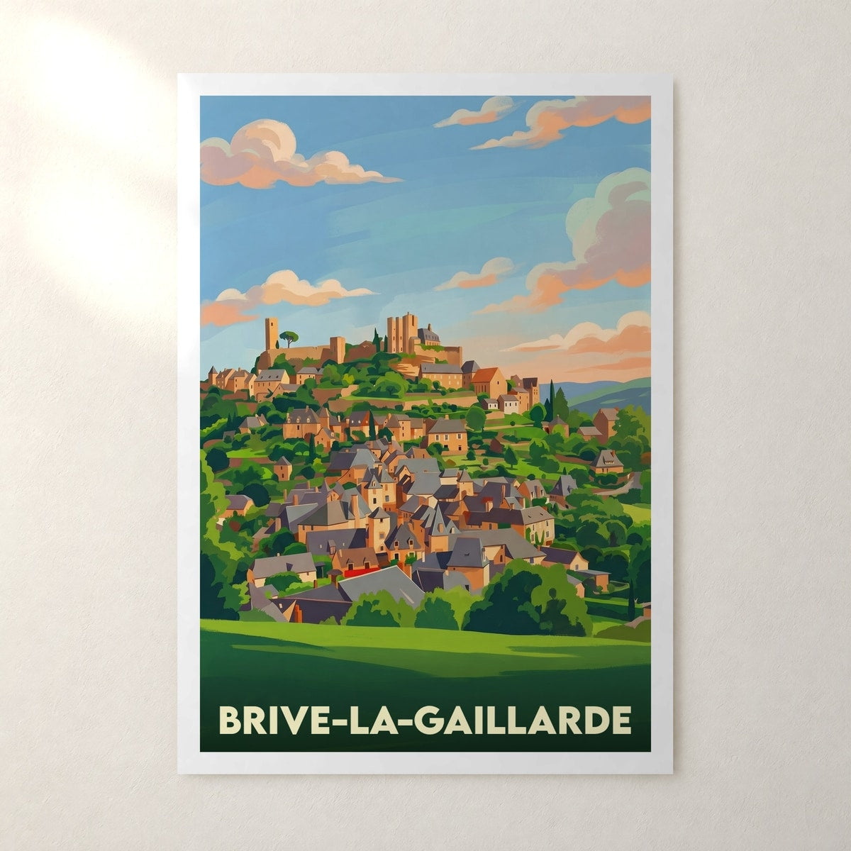 Affiche Brive-la-Gaillarde – sans cadre, accrochée au mur