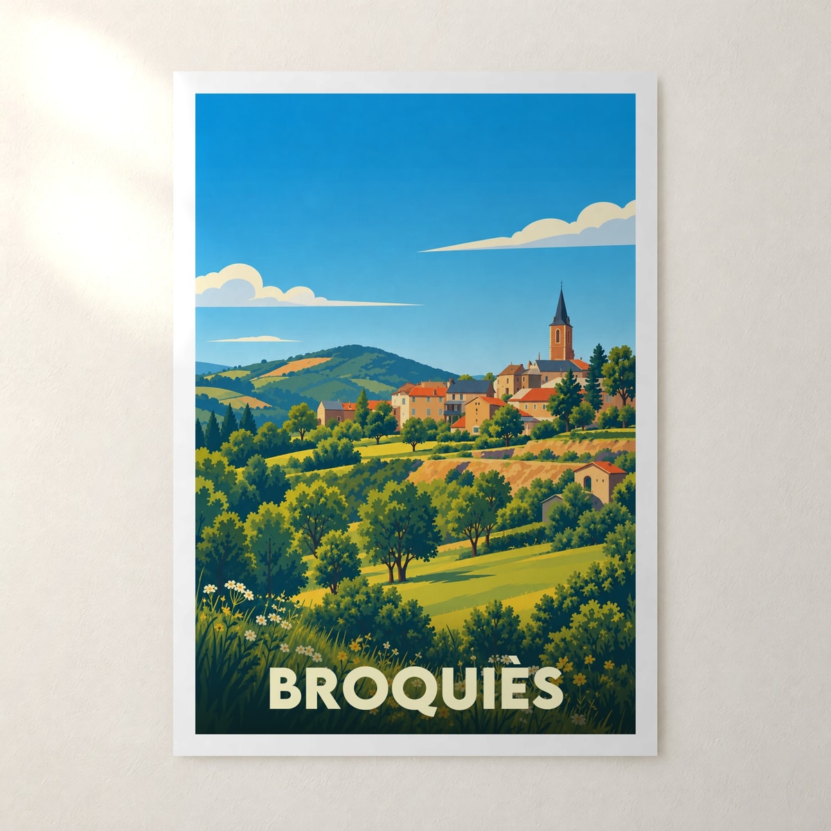 Affiche Broquiès – sans cadre, accrochée au mur