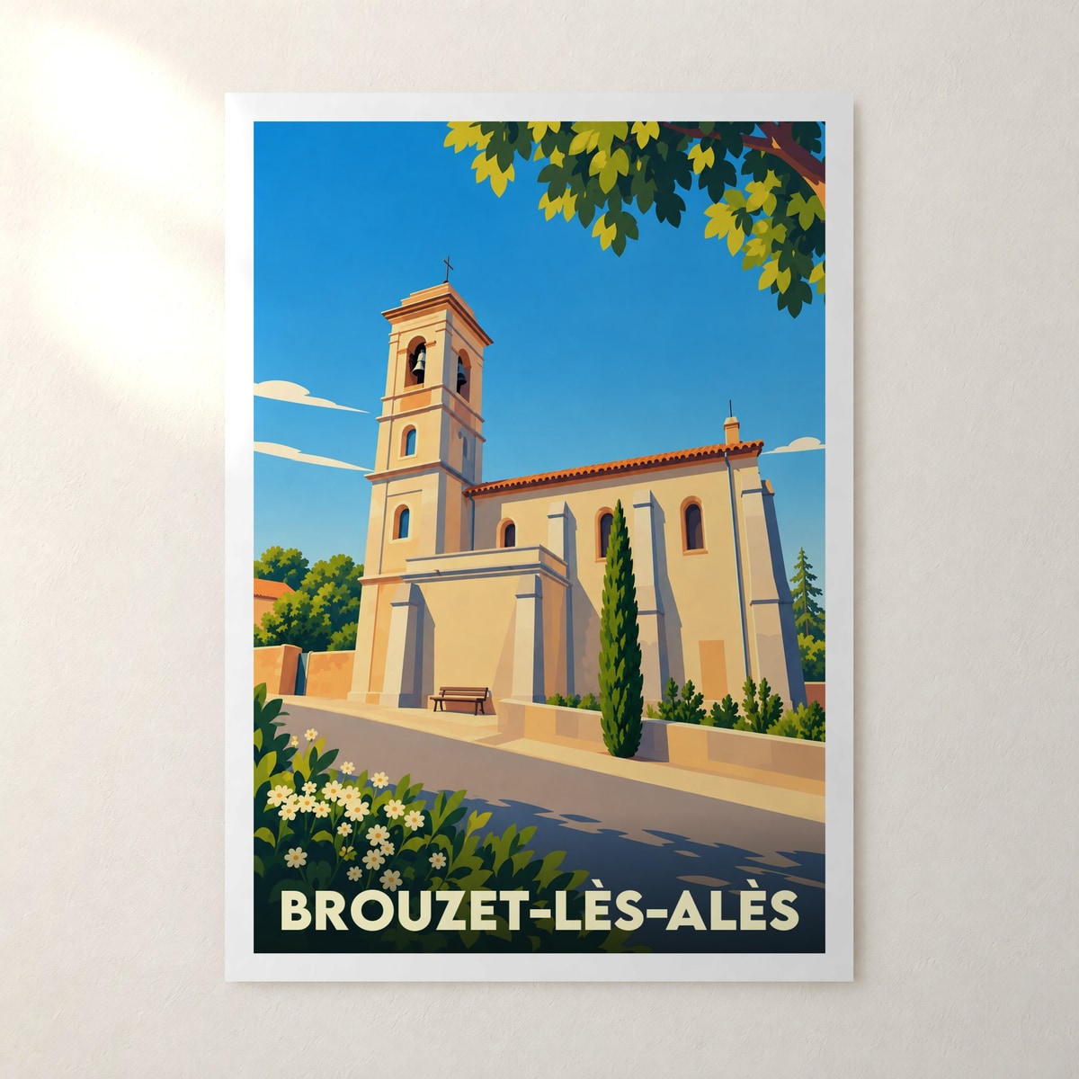 Affiche Brouzet-lès-Alès – sans cadre, accrochée au mur