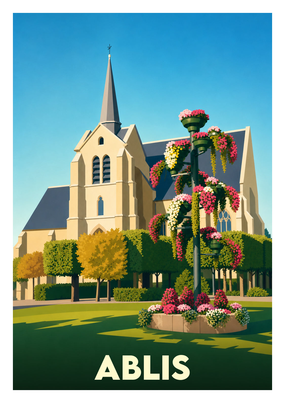 Affiche souvenir de Ablis – image brute sans cadre