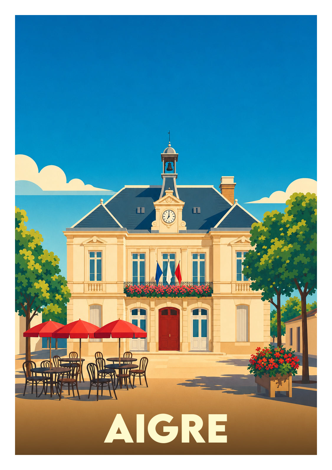 Affiche souvenir de Aigre – image brute sans cadre
