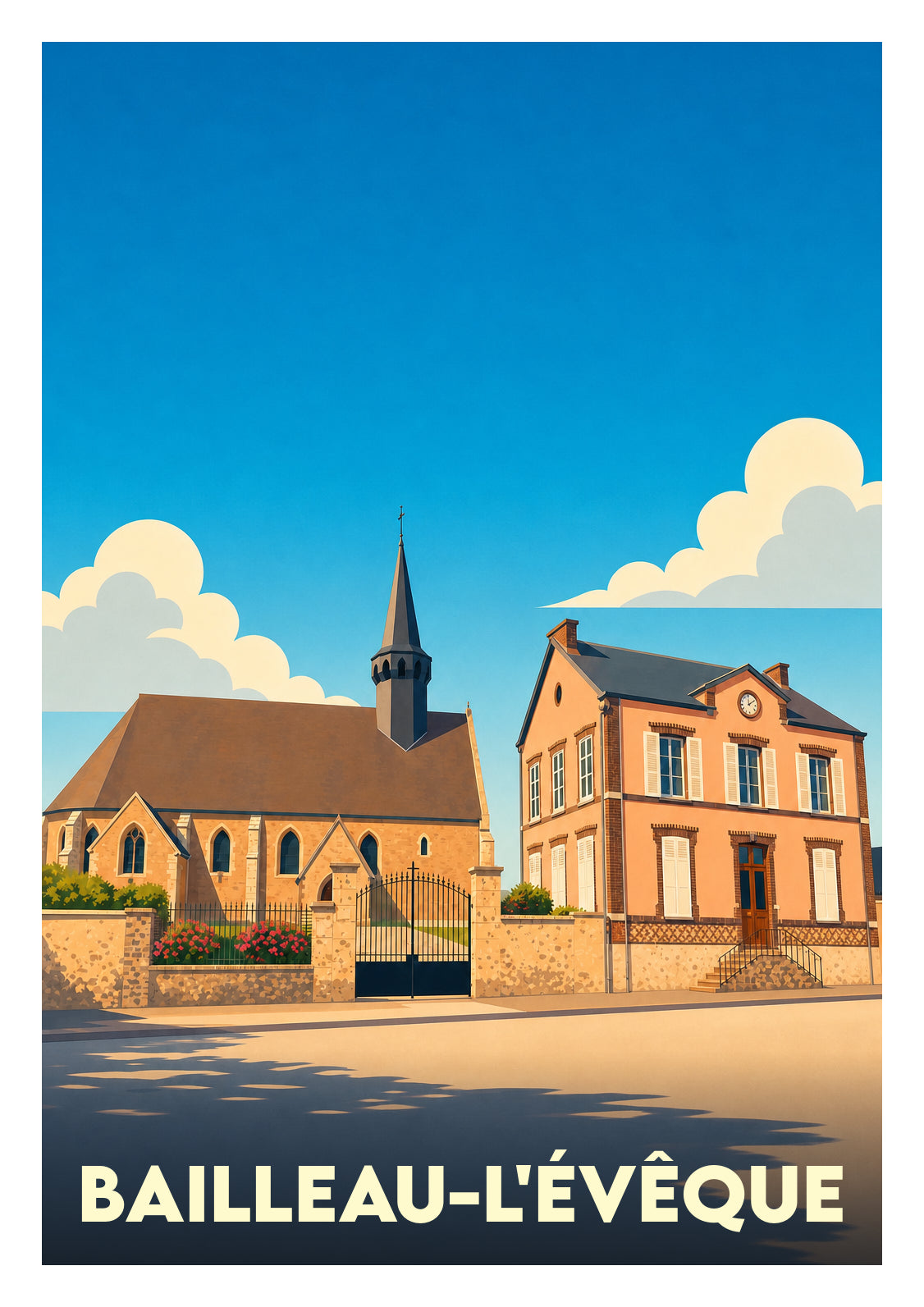 Affiche souvenir de Bailleau-l'Évêque – image brute sans cadre
