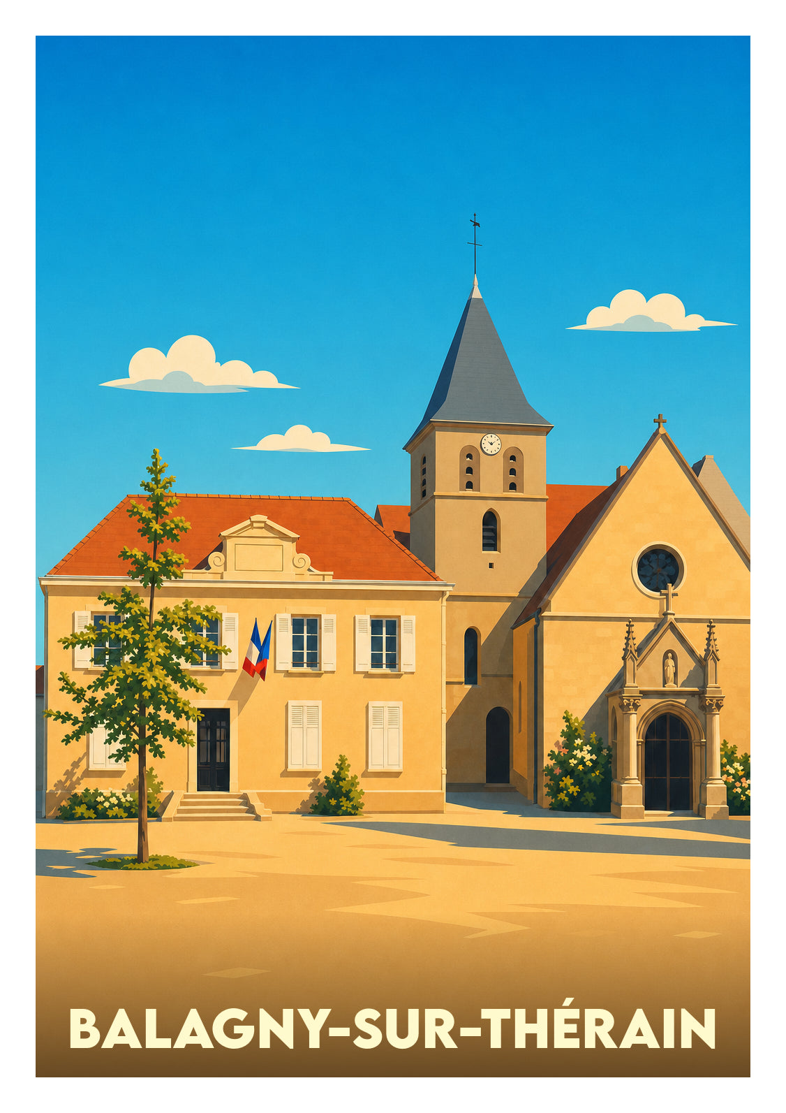 Affiche souvenir de Balagny-sur-Thérain – image brute sans cadre