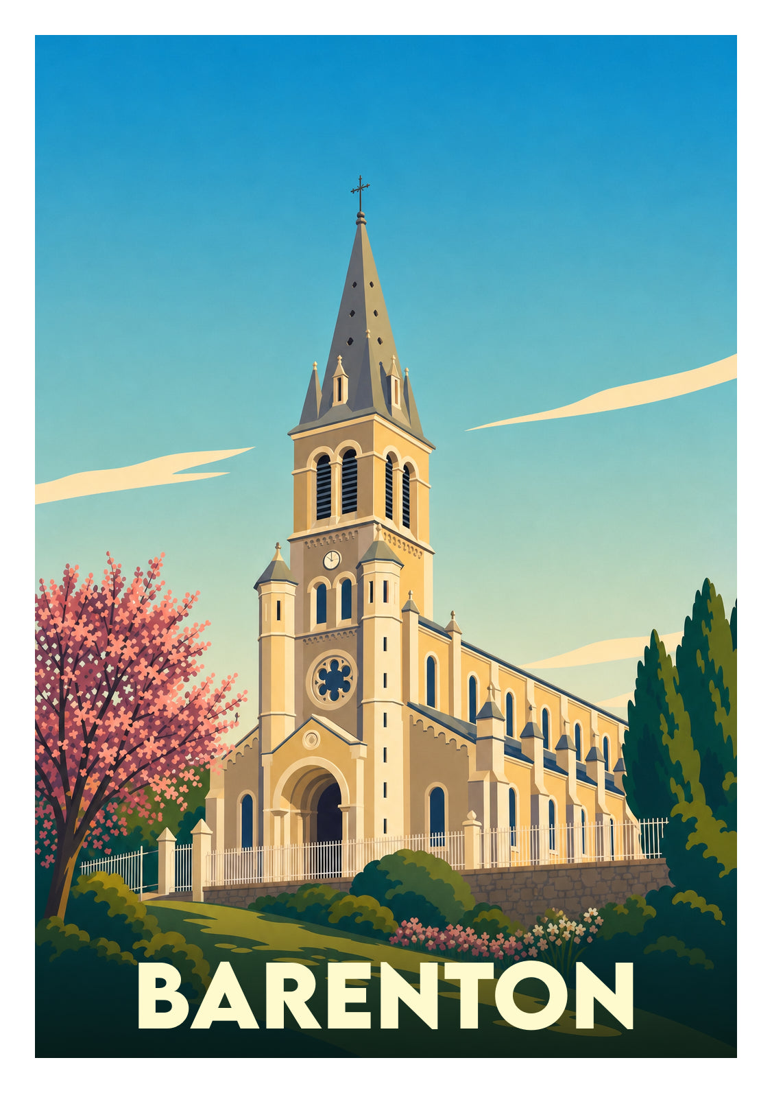 Affiche souvenir de Barenton – image brute sans cadre