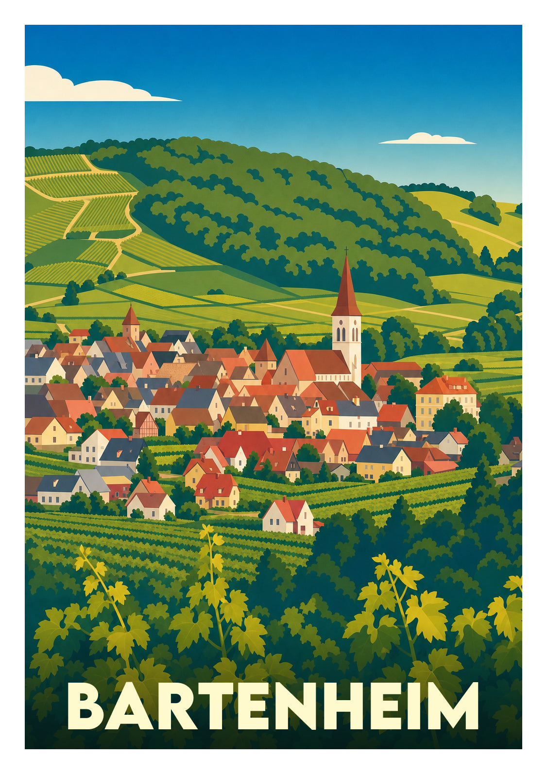Affiche souvenir de Bartenheim – image brute sans cadre