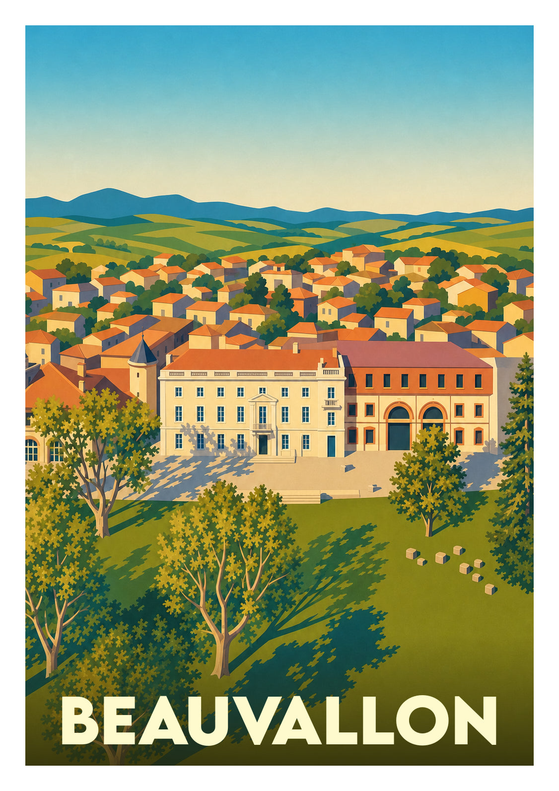 Affiche souvenir de Beauvallon – image brute sans cadre