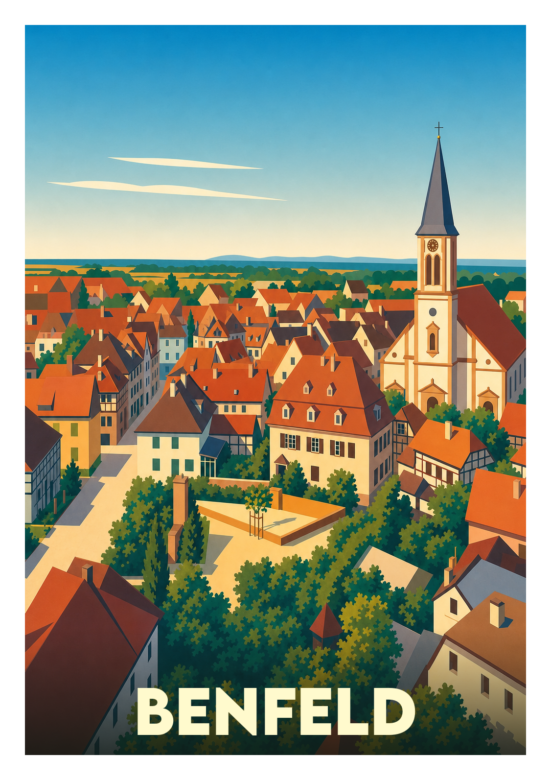 Affiche souvenir de Benfeld – image brute sans cadre