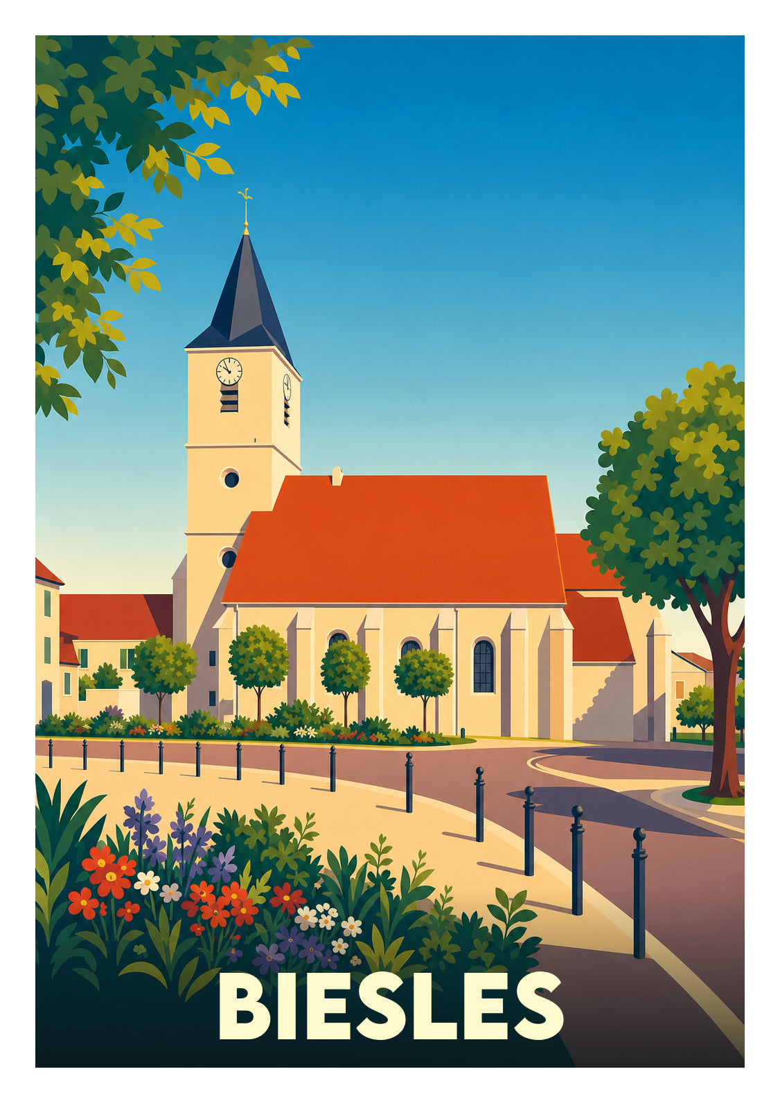 Affiche souvenir de Biesles – image brute sans cadre