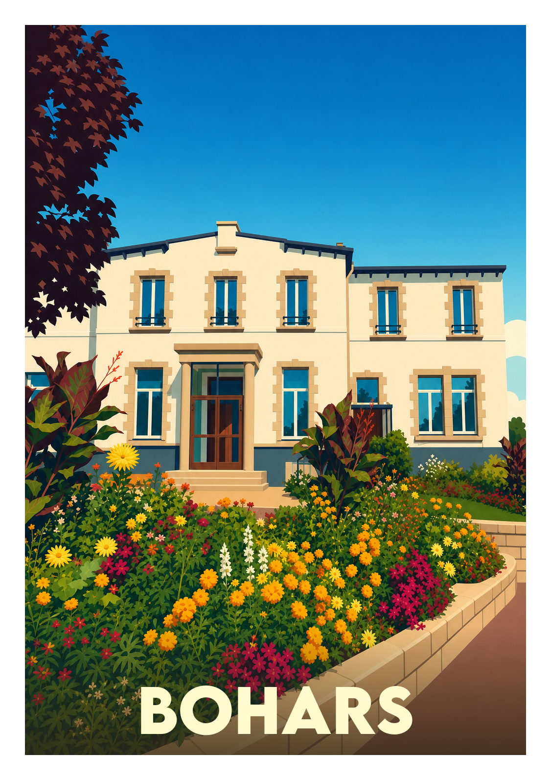 Affiche souvenir de Bohars – image brute sans cadre