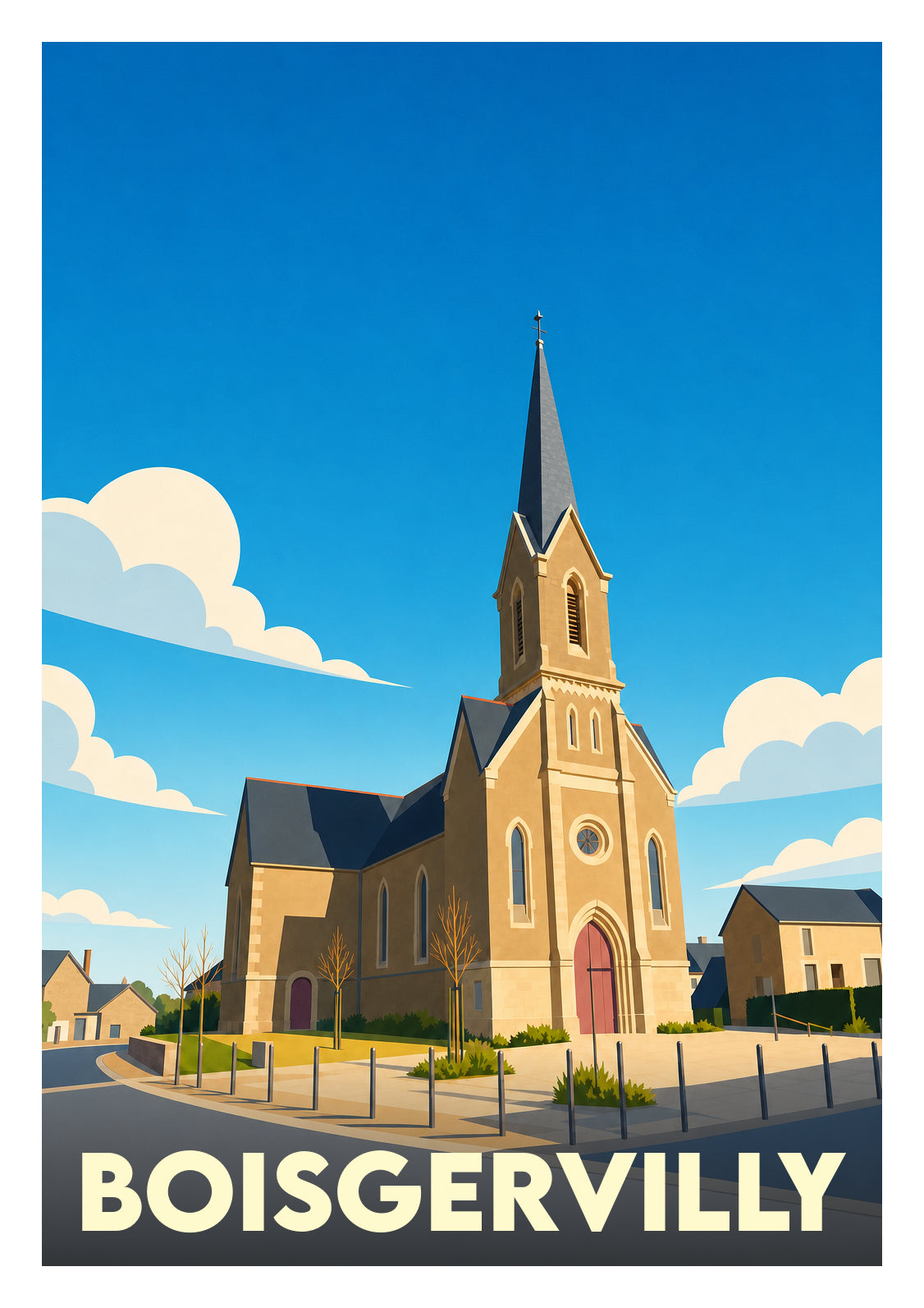 Affiche souvenir de Boisgervilly – image brute sans cadre