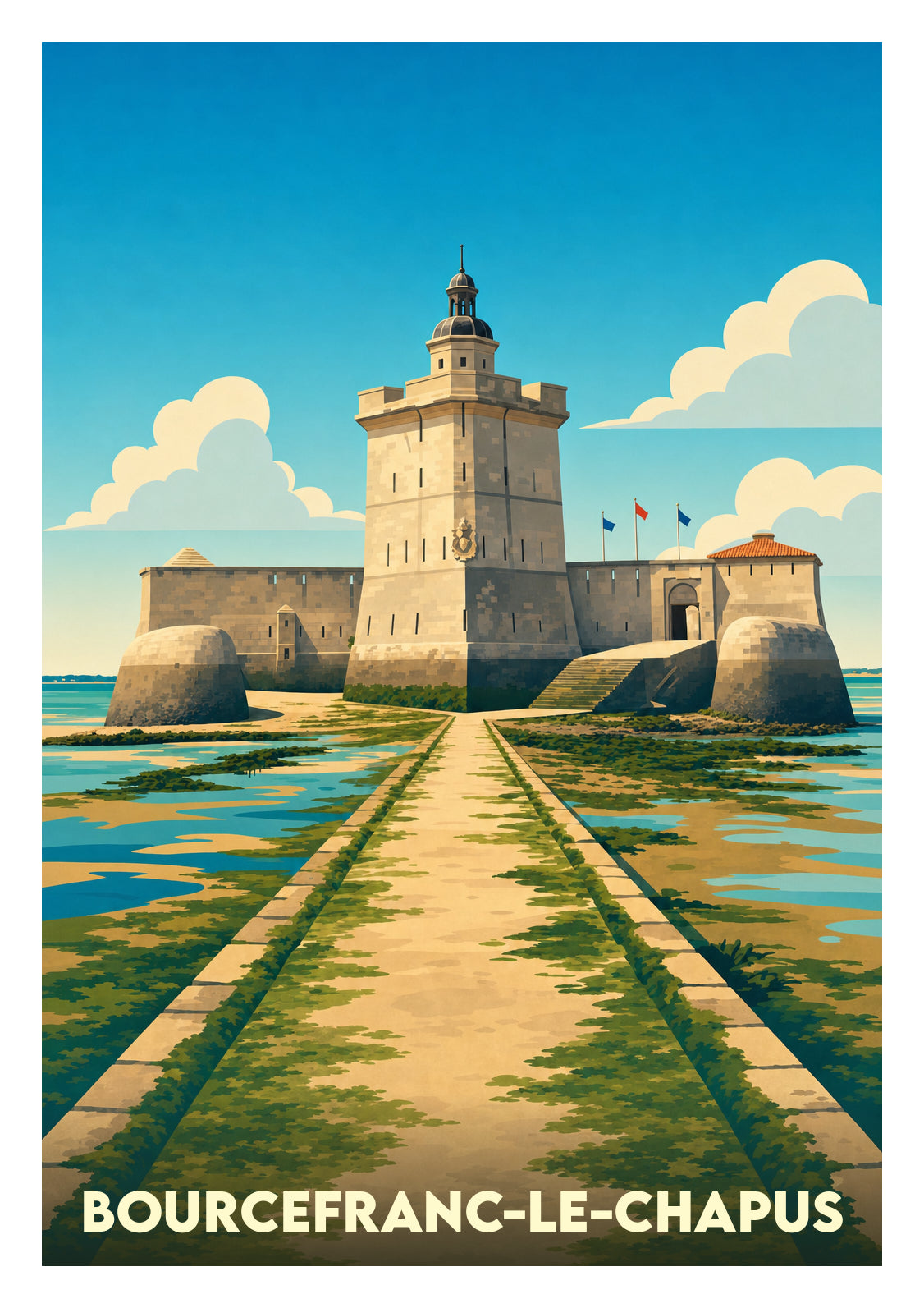 Affiche souvenir de Bourcefranc-le-Chapus – image brute sans cadre
