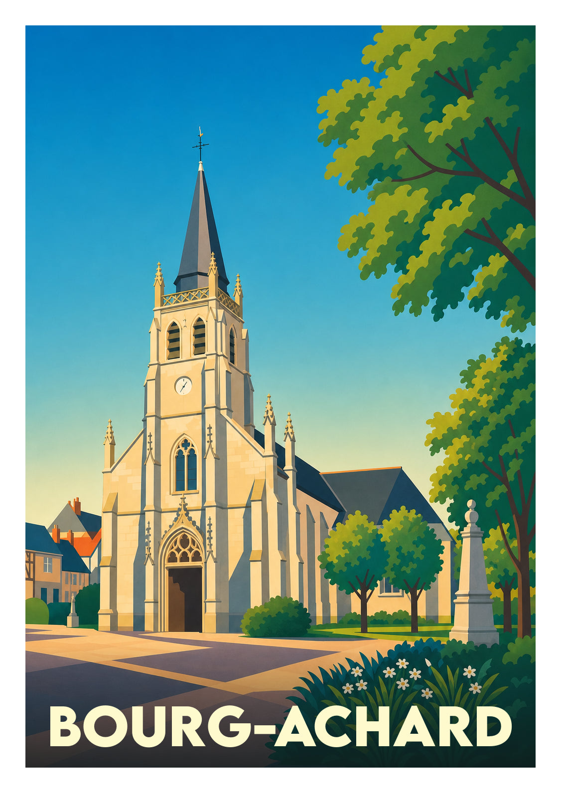 Affiche souvenir de Bourg-Achard – image brute sans cadre