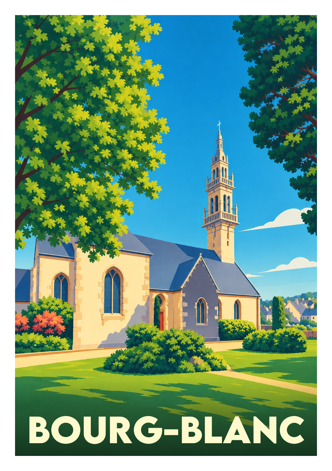 Affiche souvenir de Bourg-Blanc – image brute sans cadre