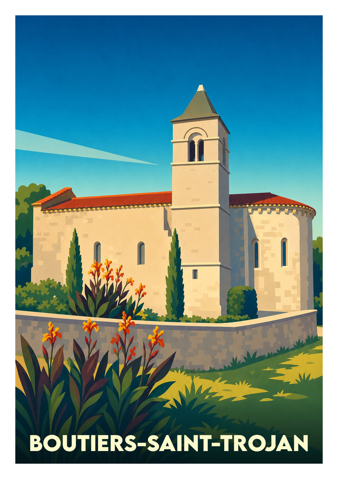 Affiche souvenir de Boutiers-Saint-Trojan – image brute sans cadre