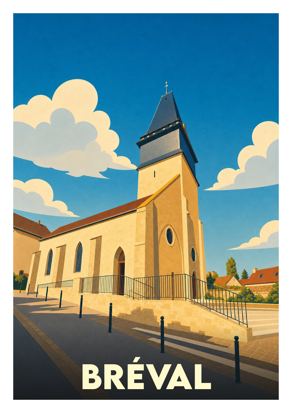 Affiche souvenir de Bréval – image brute sans cadre