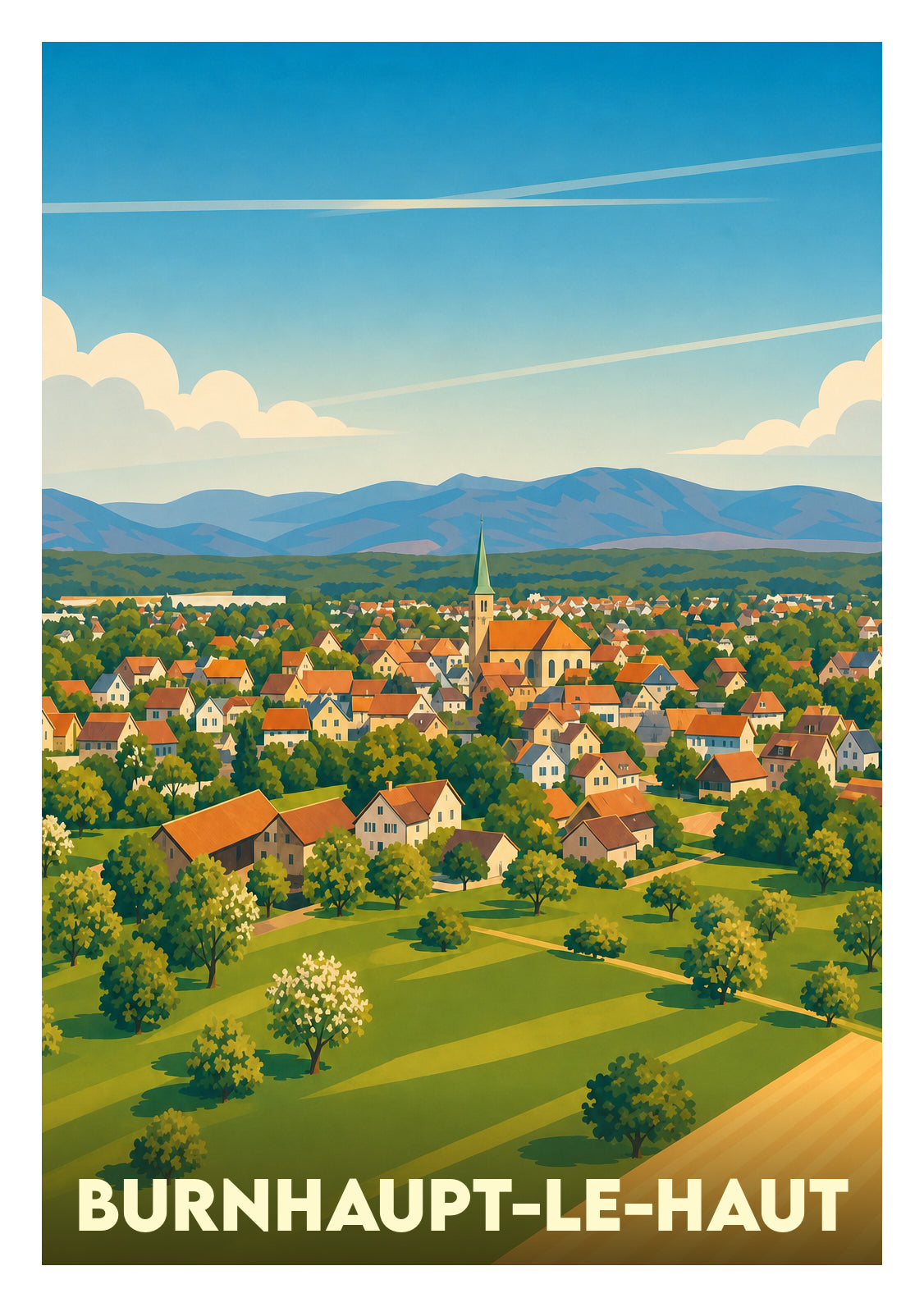 Affiche souvenir de Burnhaupt-le-Haut – image brute sans cadre
