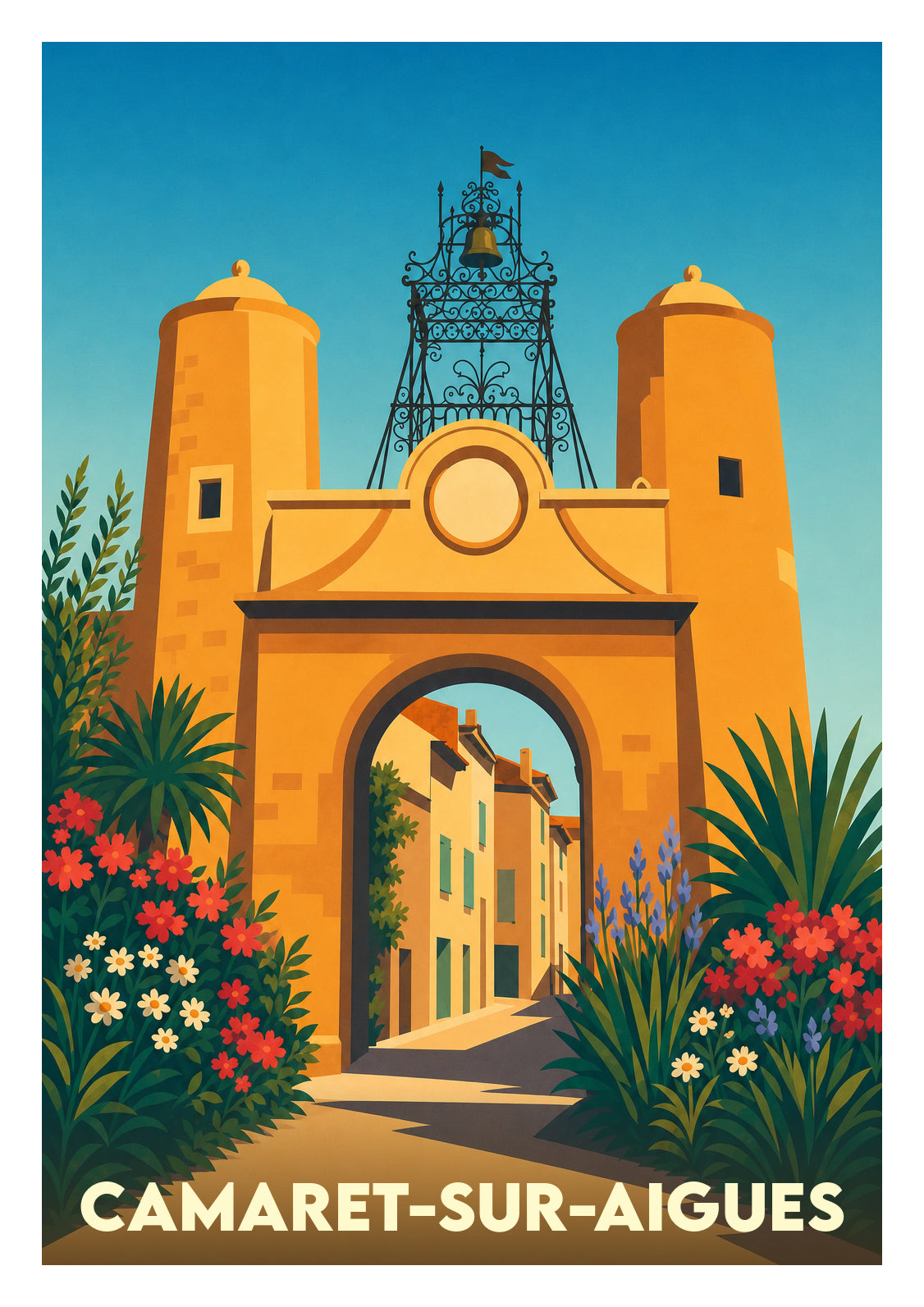 Affiche souvenir de Camaret-sur-Aigues – image brute sans cadre