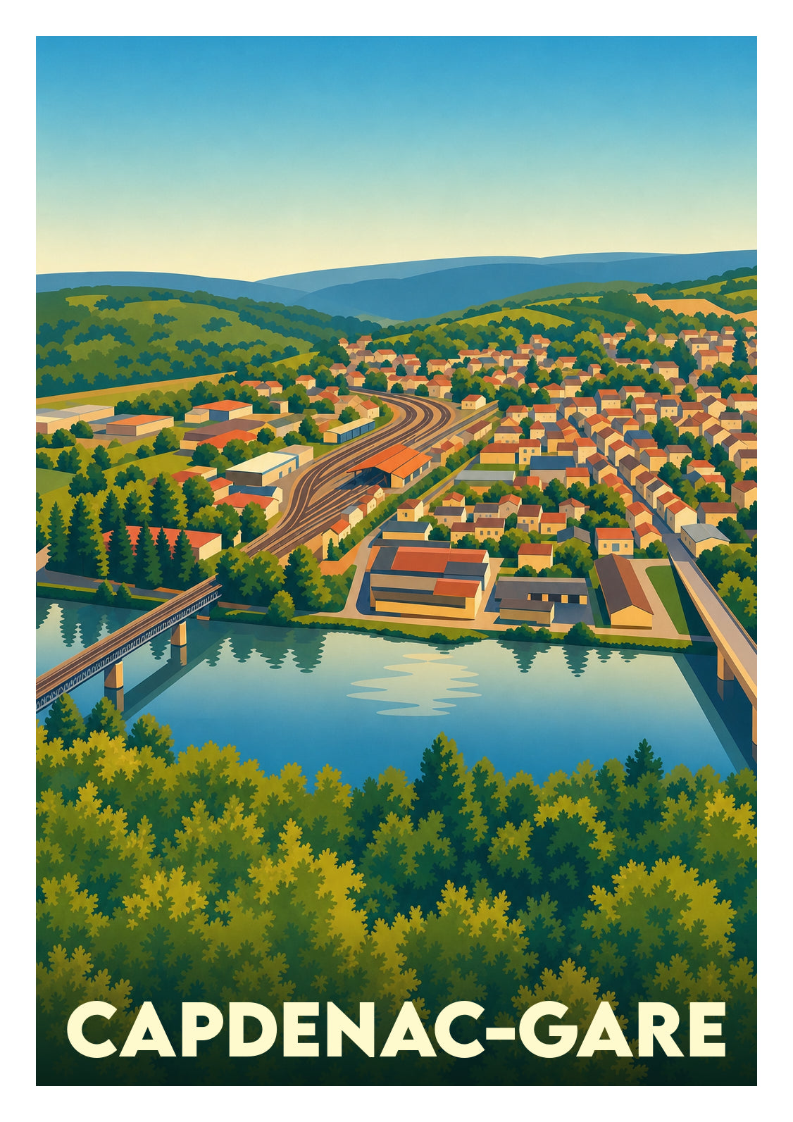 Affiche souvenir de Capdenac-Gare – image brute sans cadre