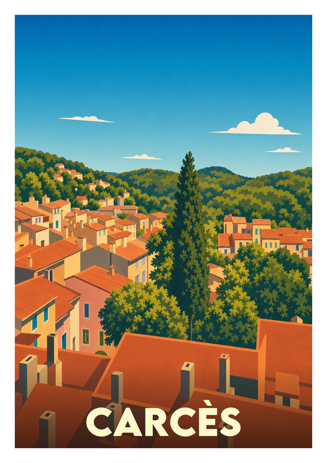 Affiche souvenir de Carcès – image brute sans cadre