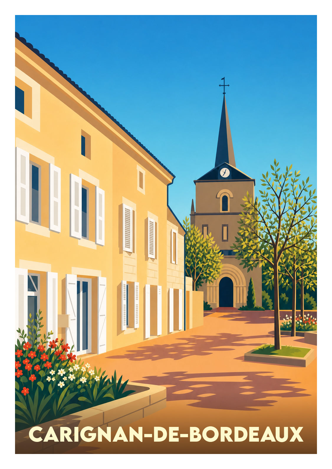 Affiche souvenir de Carignan-de-Bordeaux – image brute sans cadre
