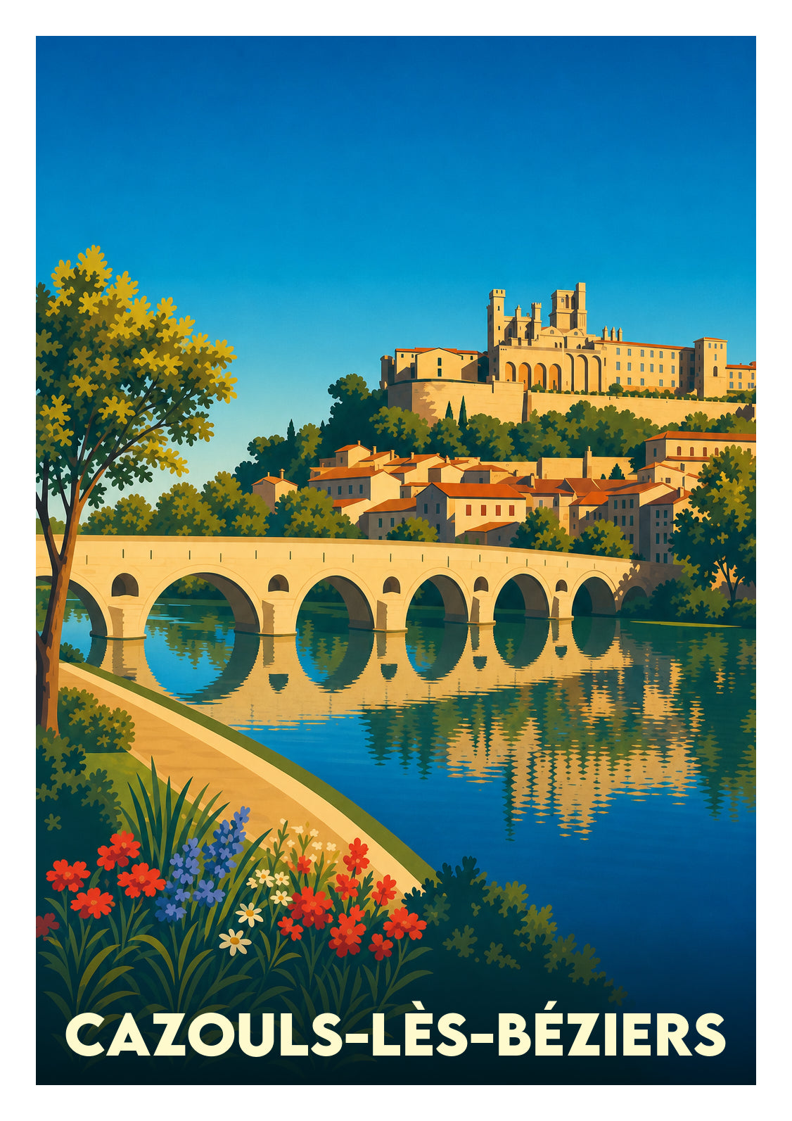 Affiche souvenir de Cazouls-lès-Béziers – image brute sans cadre