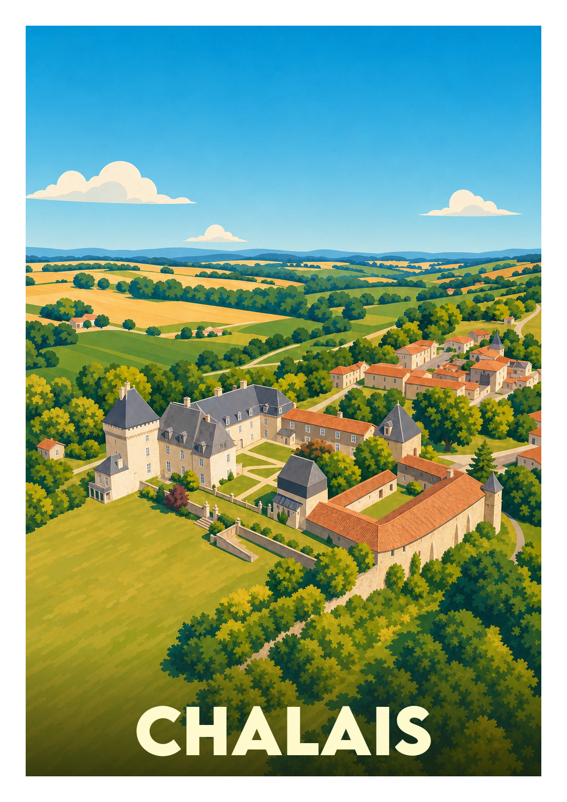 Affiche souvenir de Chalais – image brute sans cadre