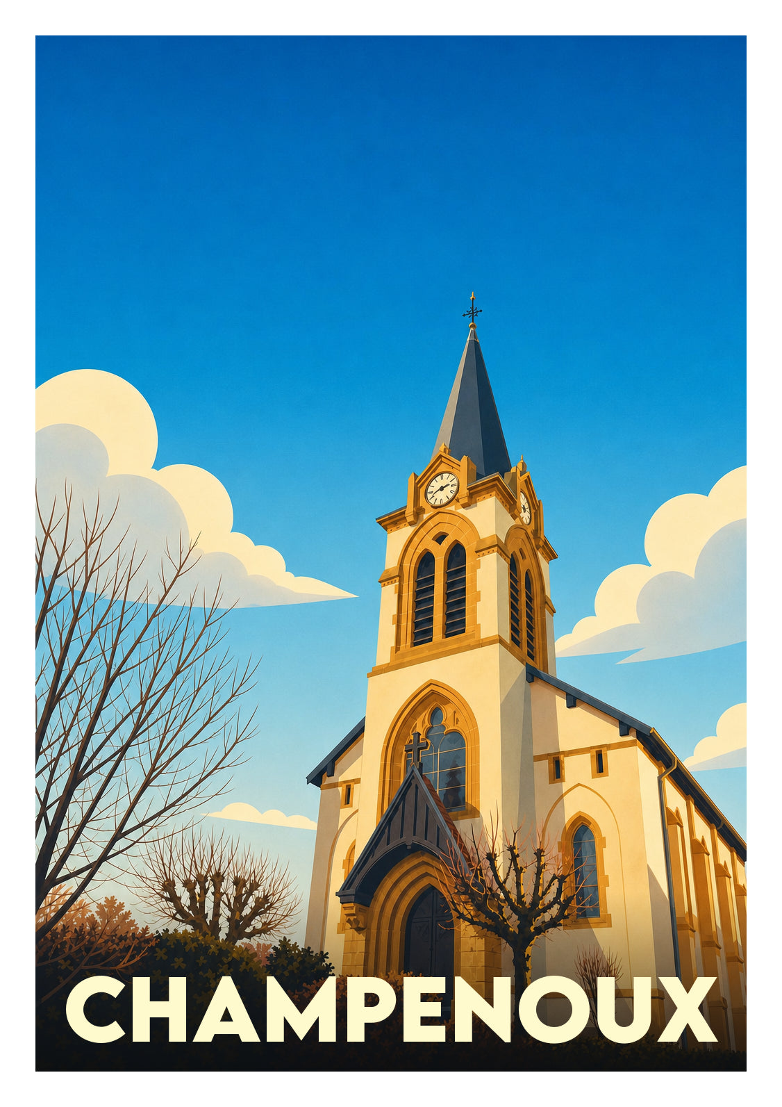 Affiche souvenir de Champenoux – image brute sans cadre