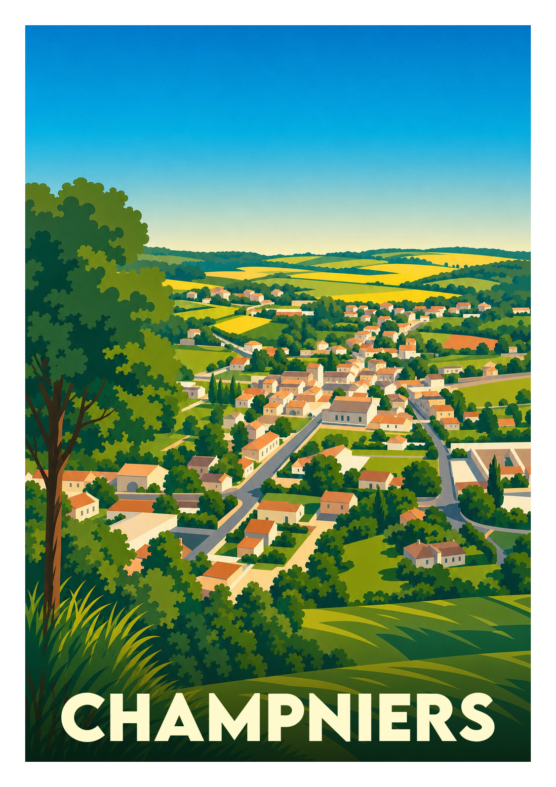 Affiche souvenir de Champniers – image brute sans cadre