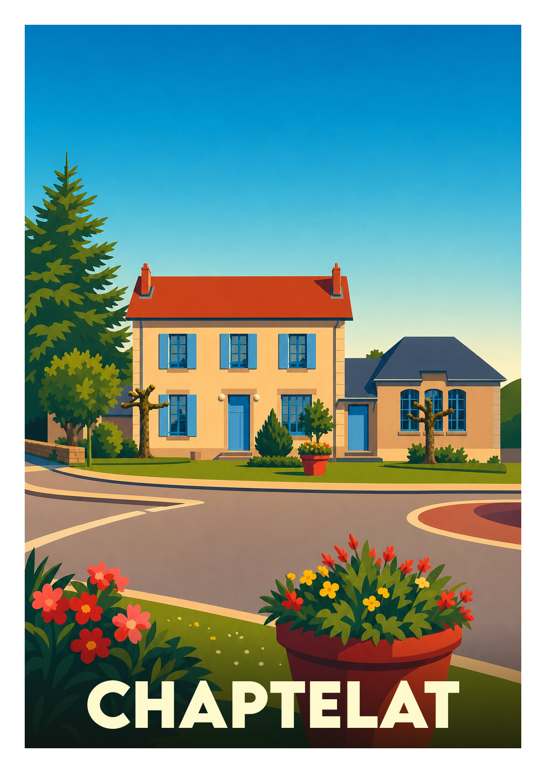 Affiche souvenir de Chaptelat – image brute sans cadre