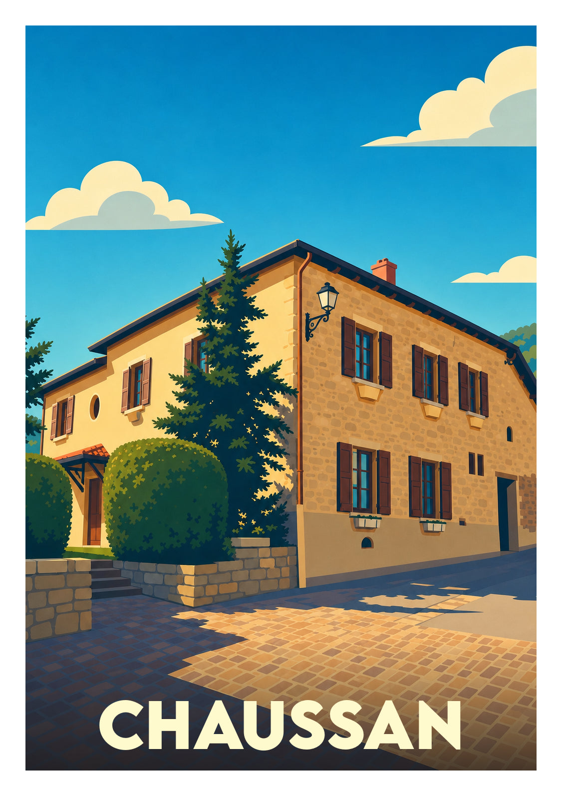 Affiche souvenir de Chaussan – image brute sans cadre