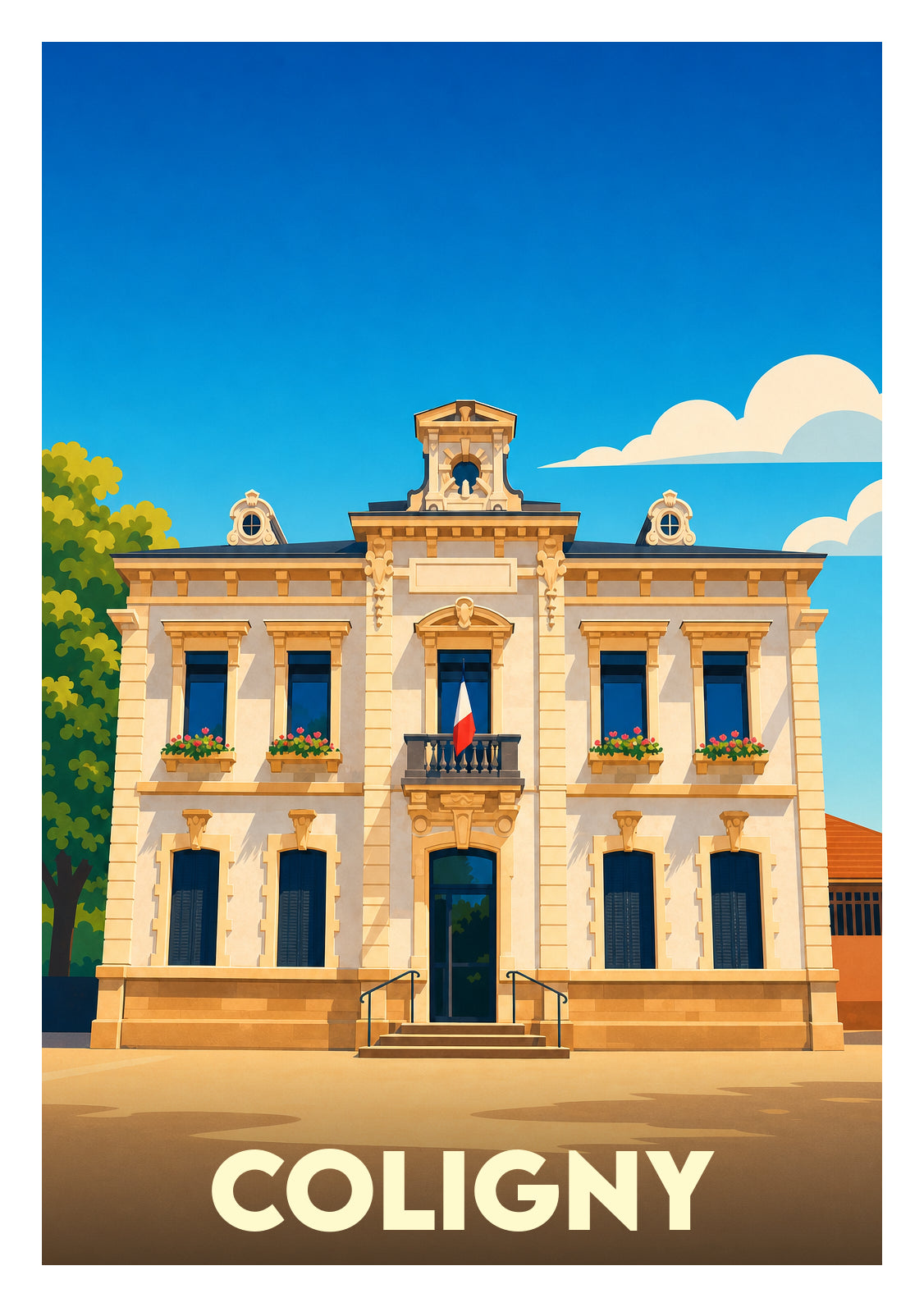 Affiche souvenir de Coligny – image brute sans cadre