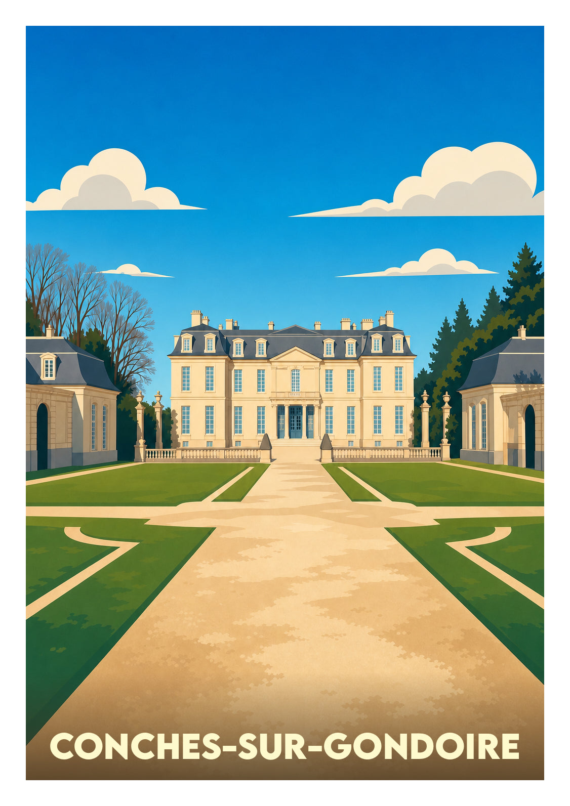 Affiche souvenir de Conches-sur-Gondoire – image brute sans cadre