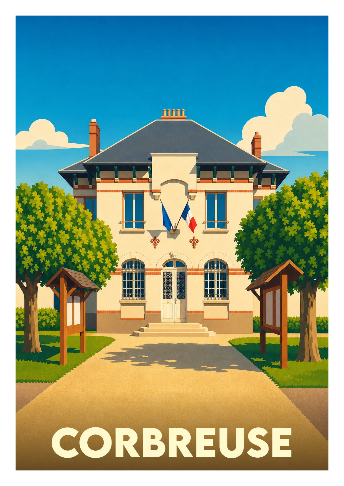 Affiche souvenir de Corbreuse – image brute sans cadre