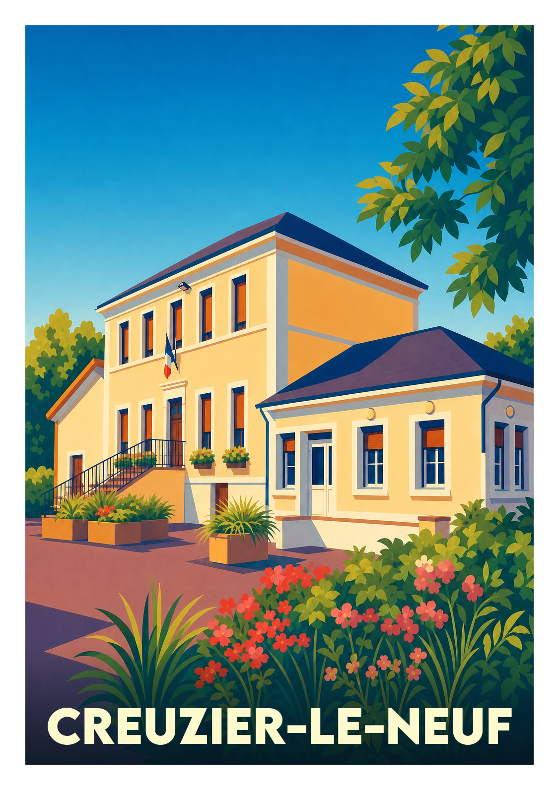 Affiche souvenir de Creuzier-le-Neuf – image brute sans cadre