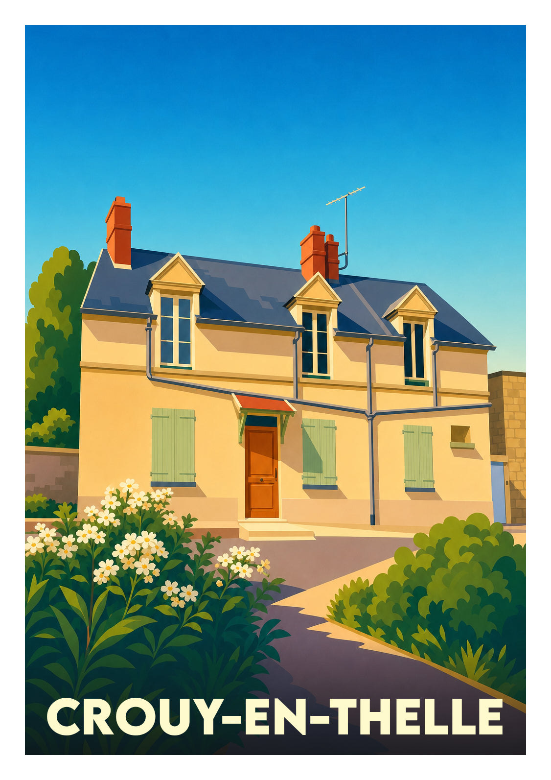 Affiche souvenir de Crouy-en-Thelle – image brute sans cadre