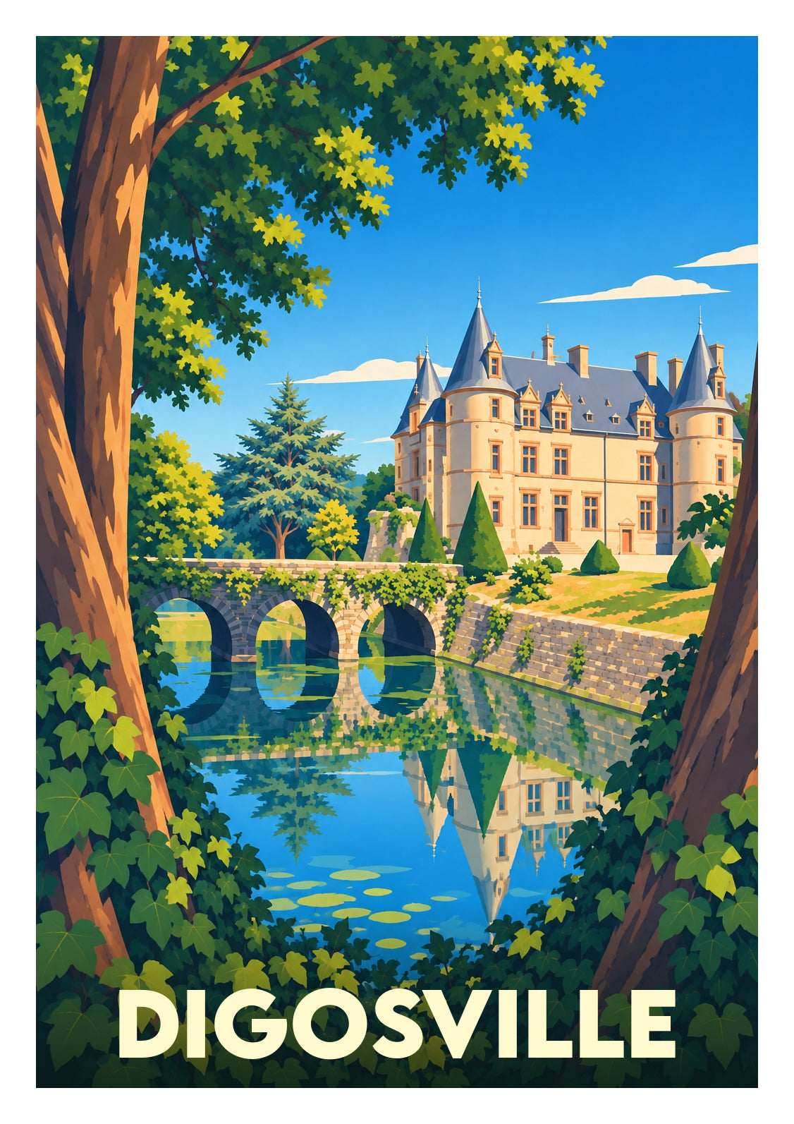 Affiche souvenir de Digosville – image brute sans cadre
