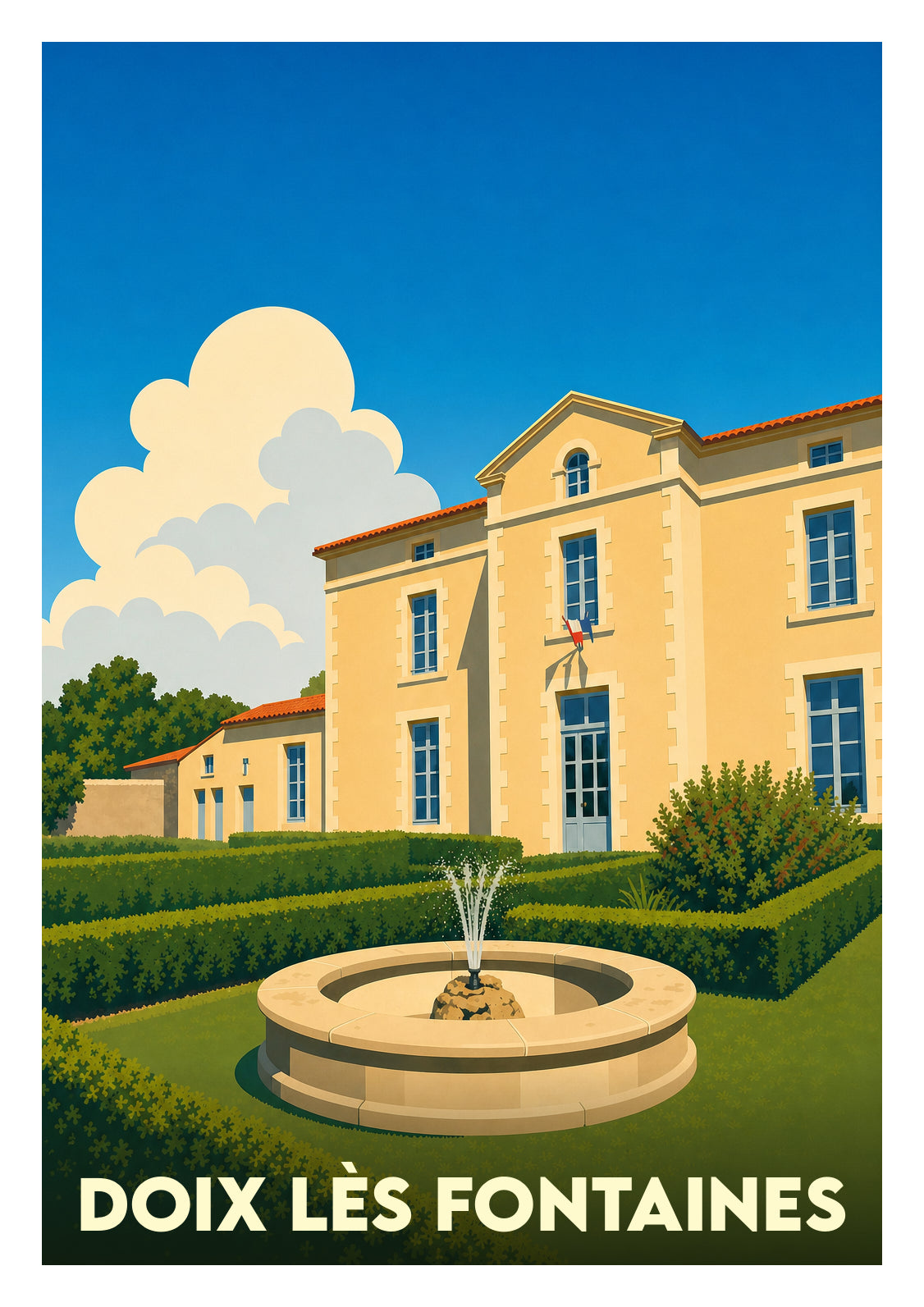 Affiche souvenir de Doix lès Fontaines – image brute sans cadre